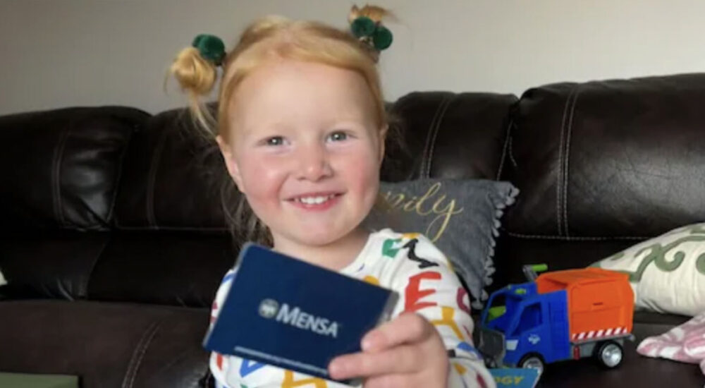 2,5-year-old and already a member of Mensa due to high IQ…