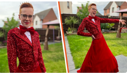 Boy Wears Red Ballgown Skirt and Lipstick to Prom – Teachers Start Crying as He Appears