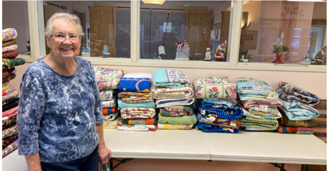 90-year-old woman makes over 100 handmade quilts for those in need this year