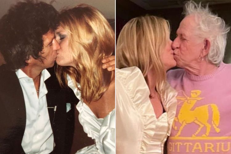 In honor of their 39th wedding anniversary, Keith Richards and Patti Hansen reenact their first kiss as husband and wife…