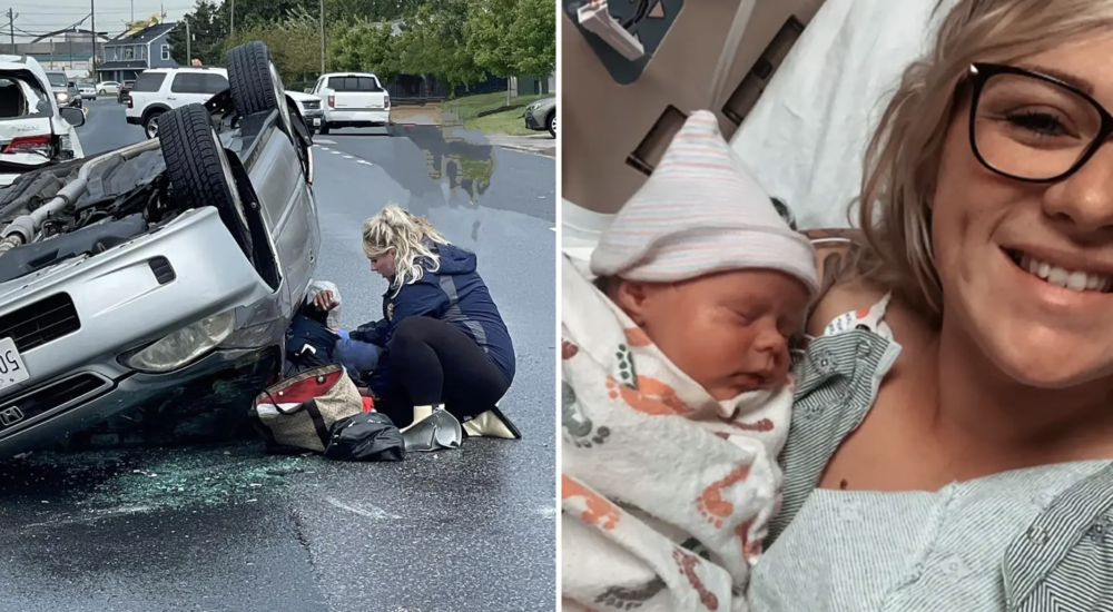 The pregnant firefighter risks her life to save people in a car crash and goes to the hospital immediately…