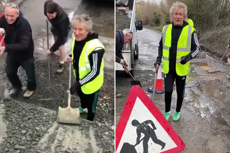 The true reason why Rod Stewart fixes potholes in the road by himself…