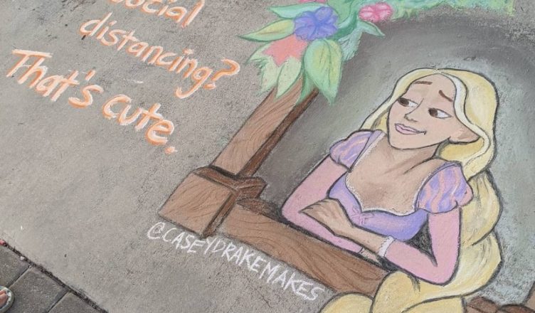 VIDEO: Mom Has Been Bringing Joy to Neighbors By Drawing Amusing Chalk Cartoons on Her Sidewalk… See the result…